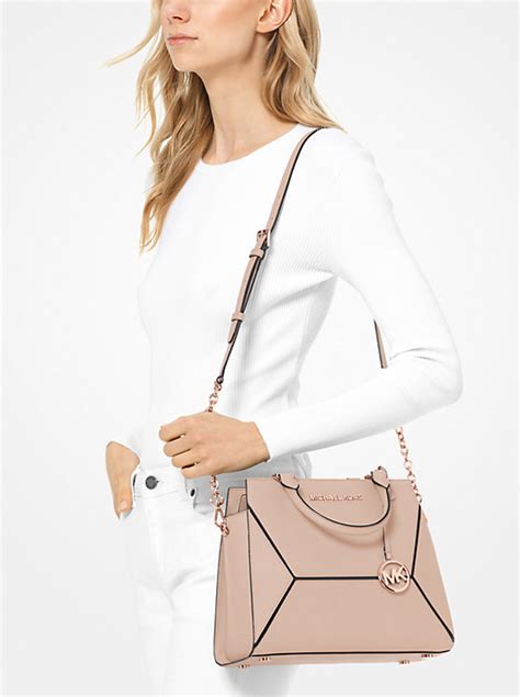 michael michael kors prism medium saffiano leather satchel|Charlotte Medium Saffiano Leather 2.